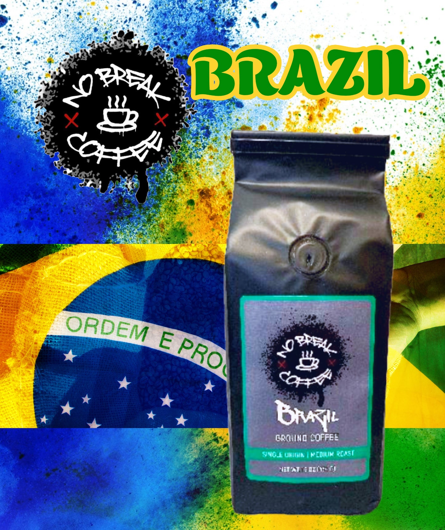 16 OZ Brazil Coffee Ground (20%off father day sale to June 18)