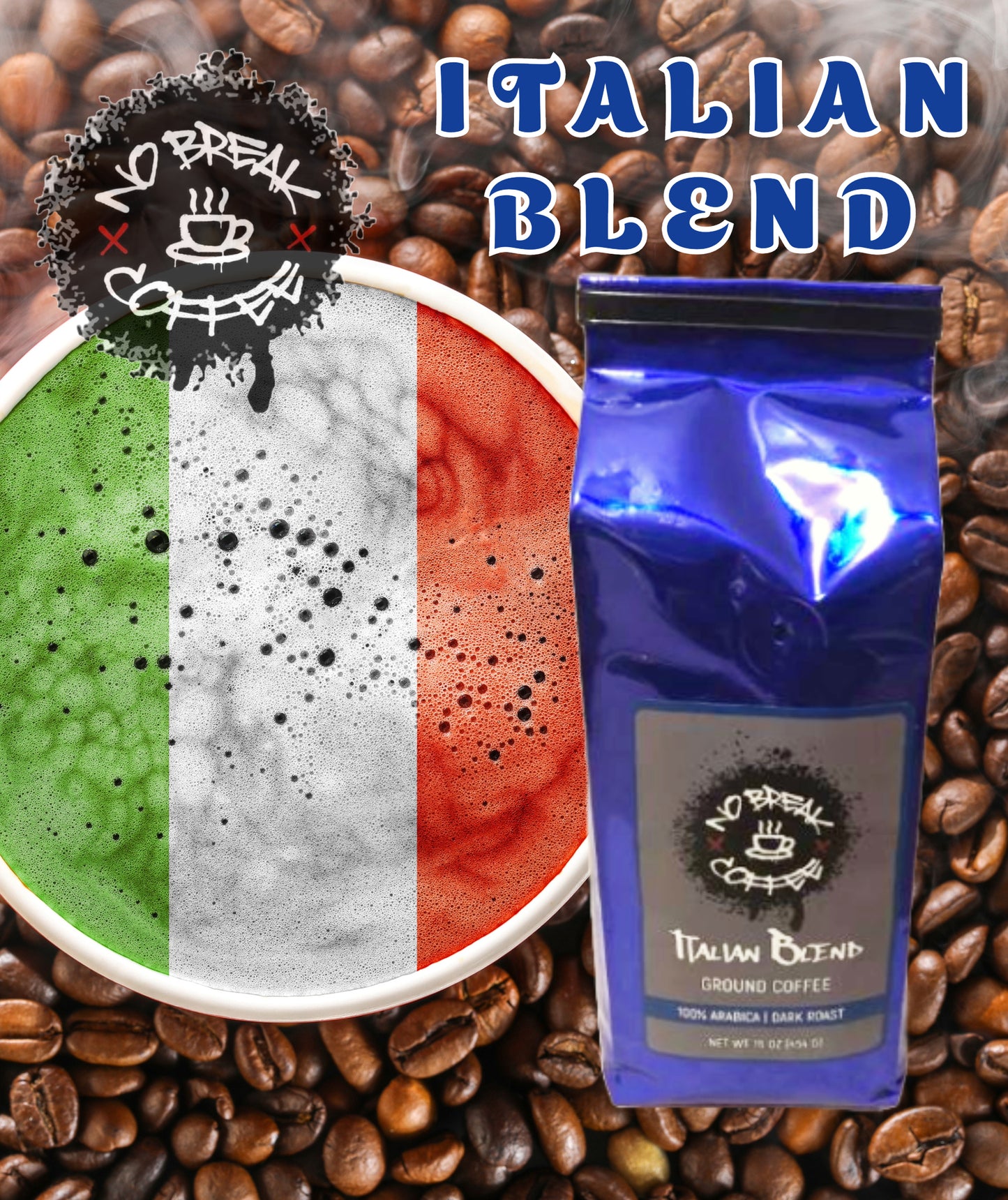 16 OZ Dark Roast Italian Coffee Ground(20%off father day sale to June 18)